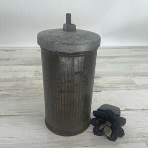 Vintage Ice cream Maker Canister Metal wooden Paddle Mixer